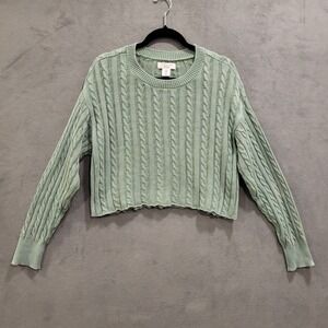 Sincerely Jules Crop Sweater Womens Medium Cable Knit Warm‎ Cozy Comfy Casual